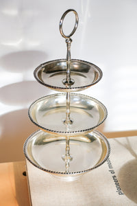 Three Tier Silver Plated Vintage Cake Stand