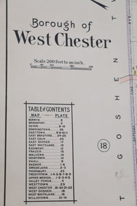 West Chester Map, Original 1912 Chester County atlas,  Devon to Downingtown