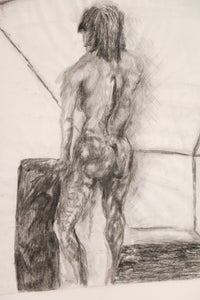 Vintage Charcoal Figure Drawing