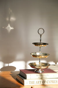 Three Tier Silver Plated Vintage Cake Stand