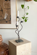 Load image into Gallery viewer, Vintage Mid Century Stainless Steel

Candelabra Candle Holder Signed Haghiri
