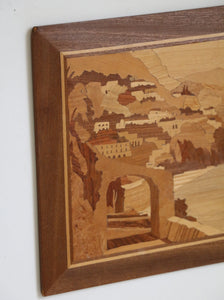 Vintage Marquetry Italian Landscape Wall Hanging