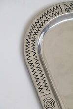 Load image into Gallery viewer, Postmodern Pewter Tableware by Wilton featuring engraved zig-zag and spiral designs
