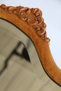 Georgian Style Burl Wood Mirror Circa 1950