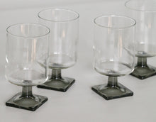 Load image into Gallery viewer, Vintage Linear Smoke Crystal Glasses-Set of Four- ROSENTHAL
