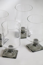 Load image into Gallery viewer, Vintage Linear Smoke Crystal Glasses-Set of Four- ROSENTHAL
