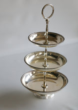 Load image into Gallery viewer, Three Tier Silver Plated Vintage Cake Stand
