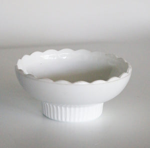 Scalloped Milk Glass Bowl