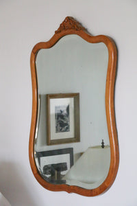 Georgian Style Burl Wood Mirror Circa 1950