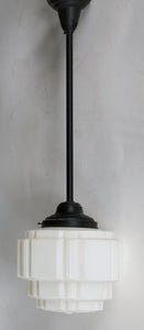 Art Deco Milk Glass Pendant Lamp