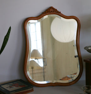 Georgian Style Burl Wood Mirror Circa 1950