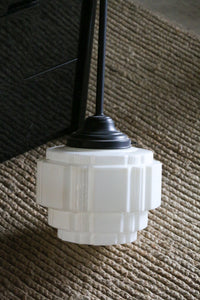 Art Deco Milk Glass Pendant Lamp