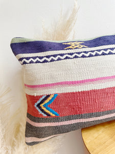 Wool Kilim Rug Pillow 12in x 24in
